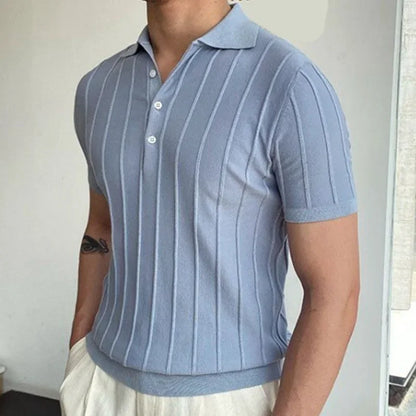 Slim Fit Textured Short Sleeve Polo Shirt