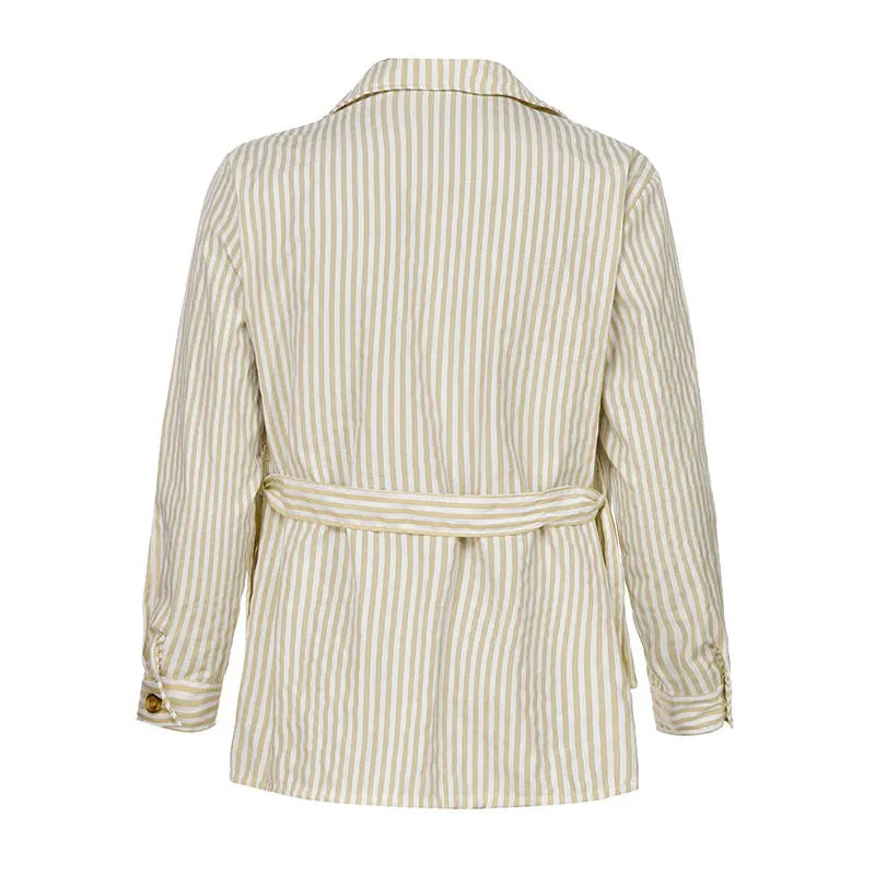 Striped Safari Jacket in Sand