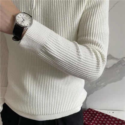 Half Zip Knitted Polo Sweater